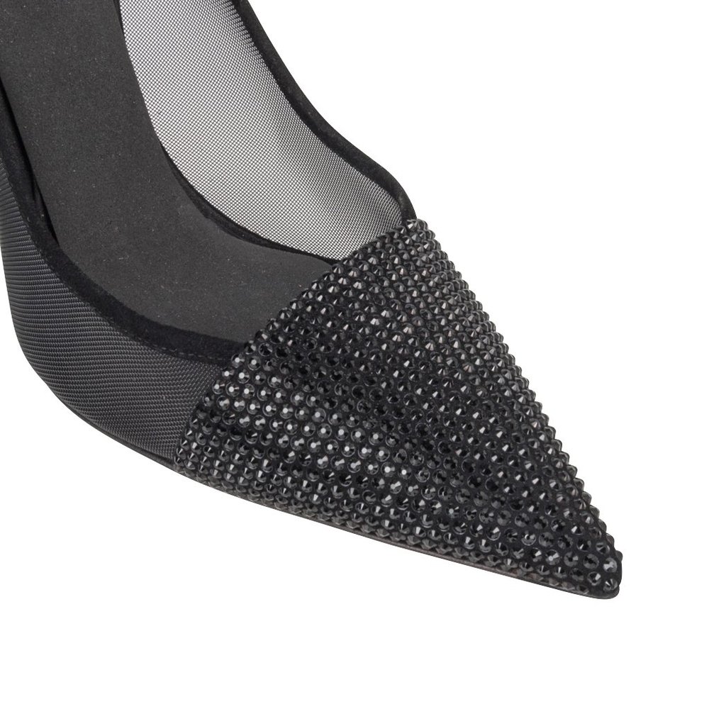 Christian Dior Shoe Black Diamante Beaded and Mesh Pump 40 / 10 - Picture 2 of 8